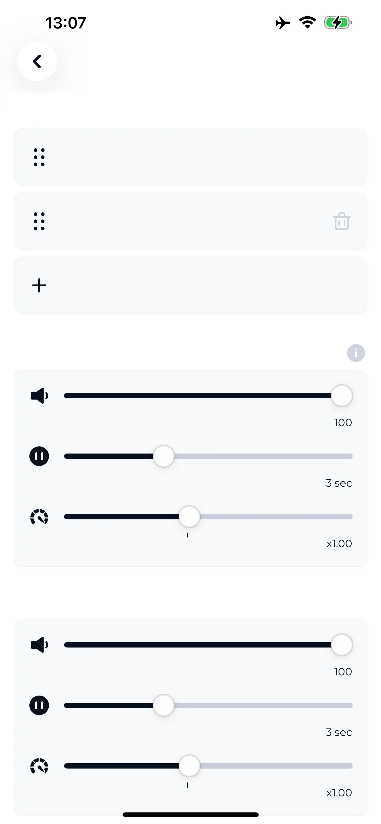 Playli listening settings